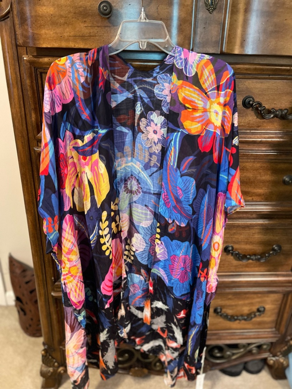 Floral Multicolor Lightweight Kimono Wrap - Women's Scarves & Wraps